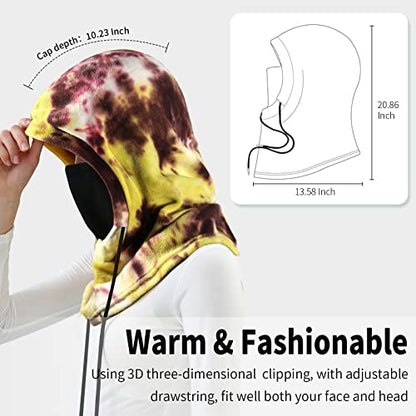 Achiou Ski Mask, Winter Balaclava Warm Windproof Face Cover Men Women - color: Yellow