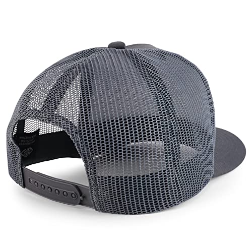 Trendy Apparel Shop KansasCity Est.1960 Embroidered 5 Panel Snapback Trucker Cap - color: Charcoal