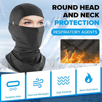 West Biking Balaclava Ski Mask Warm Face Mask for Cold Weather Lightweight Windproof Thermal Winter Scarf Face Mask Men Wome - color: Grey-1