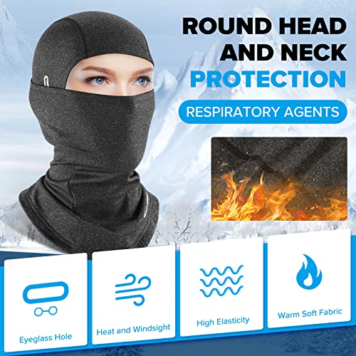 West Biking Balaclava Ski Mask Warm Face Mask for Cold Weather Lightweight Windproof Thermal Winter Scarf Face Mask Men Wome - color: Grey-1