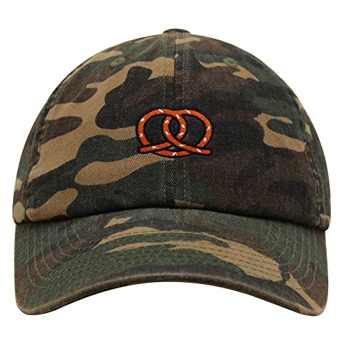 JPAK Pretzel Premium Dad Hat Embroidered Cotton Baseball Cap Snack - color: Green Camo