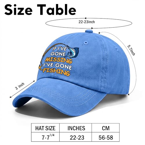 Fishing Adjustable Cotton Baseball Cap, Funny Trucker Hat Gift for Men Women Grandpa Dad Fishing Lover Fisherman - color: Blue