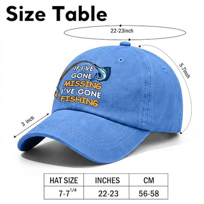 Fishing Adjustable Cotton Baseball Cap, Funny Trucker Hat Gift for Men Women Grandpa Dad Fishing Lover Fisherman - color: Blue