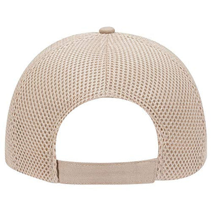 OTTO Cotton Twill w/Polyester 6 Panel Low Profile Air Mesh Baseball Cap - color: Khaki
