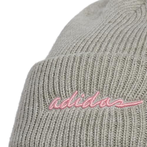 adidas Women's Script Fold Beanie - color: Heather Grey/Semi Pink Spark/Grey, size: One Size