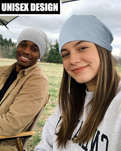 100% Cotton Summer Beanie for Men Women, Thin Soft Slouchy Beanies - color: 1pcs-light Gray, size: Large