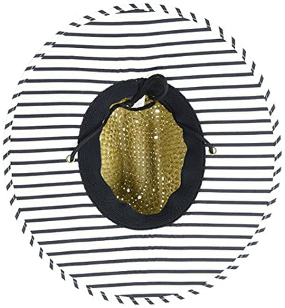 Roxy Womens Pina to My Colada Straw Hat - color: Anthracite Basic Bico Stripes Ex, size: Small-Medium