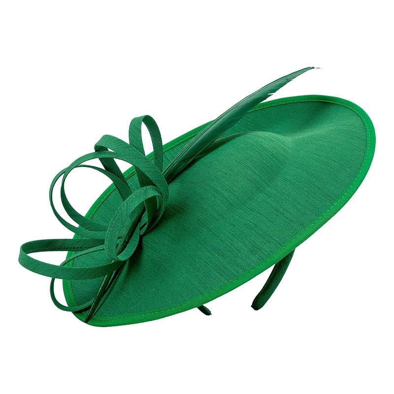 Women's Fascinators Feather Polyester Kentucky Derby Saucer Hats with Headband - color: Green