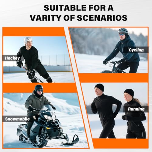 Dr.Warm Heated Hats for Men Women, Winter Hard hat Liners, Black