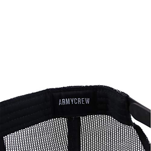 Armycrew Oversize XXL Blank Flatbill Mesh Snapback Cap - color: Black Red