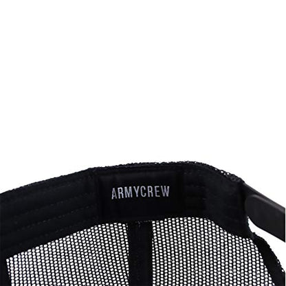 Armycrew Oversize XXL Blank Flatbill Mesh Snapback Cap - color: Black Red