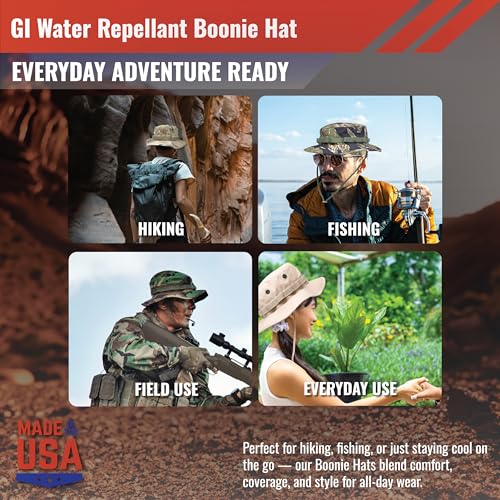 US Military Surplus GI Water Repellant Boonie Hat, Made in USA - color: Khaki, size: 7