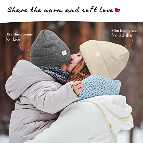 YANIBEST Satin Lined Beanie for Women, Reduce Frizz Winter Hats - color: Treegreen