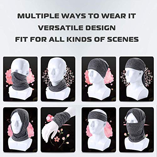 Winter Thermal Neck Warmer/Neck Gaiter Face Scarf/Face Cover Winter Ski Mask - Cold Weather Balaclava - color: Grey+dark Blue