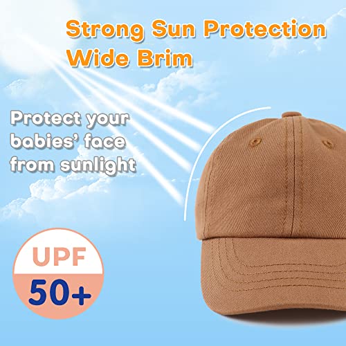 Peecabe Plain Toddler Baseball Hat Unisex Cotton Kids Trucker Hat Adjustable Baby Boys Sun Caps Girls Baseball Cap 1-5Y - color: Brown, size: 6-24 Months