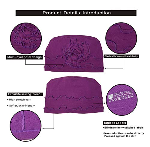 osvyo Chemo Headwear Turban Cap for Women - Cancer Beanie Hair Loss Sealed Packaging - color: Cotton Deep Sea Blue