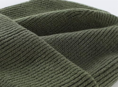 Connectyle Thick Cuffed Beanie for Men & Women Double Layer Knit Winter Hat Acrylic Watch Hat Warm Stocking Skull Cap - color: Army Green