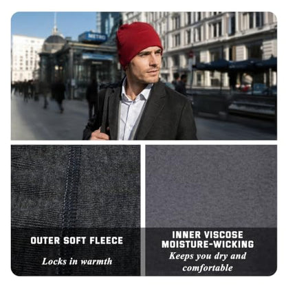 Honeycomb Thermal Skull Cap Beanie for Men Women - color: Aa-e11-black