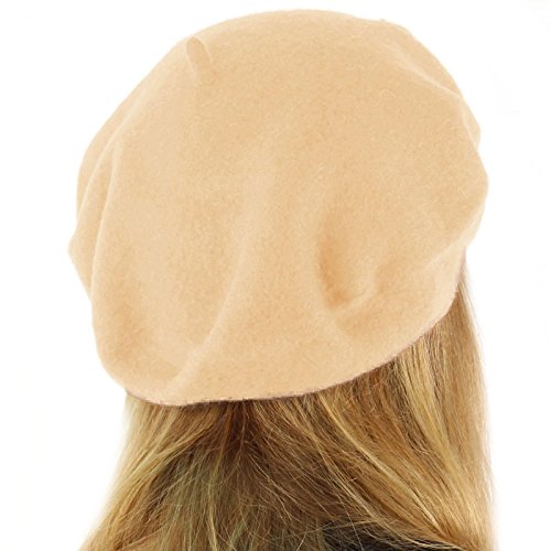 Classic Winter 100% Wool Warm French Art Basque Beret Tam Beanie Hat Cap - color: Khaki