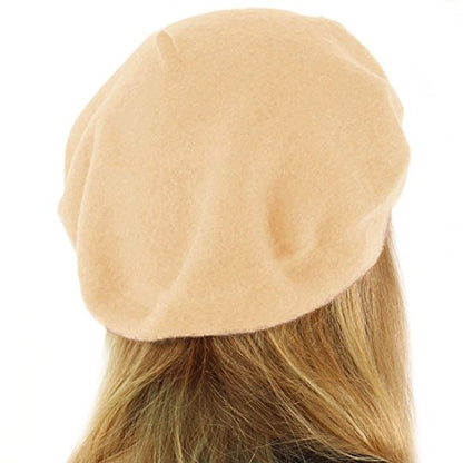 Classic Winter 100% Wool Warm French Art Basque Beret Tam Beanie Hat Cap - color: Khaki