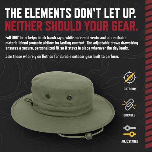 Rothco Adjustable Boonie Hat Wide Brim Sun Cap with Chin Strap - color: Midnight Navy Blue