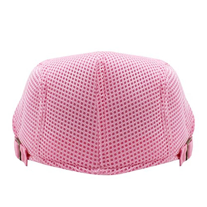 Lifup Unisex Mesh Newsboy Hat Breathable Summer Flat Cap - color: Neon Green