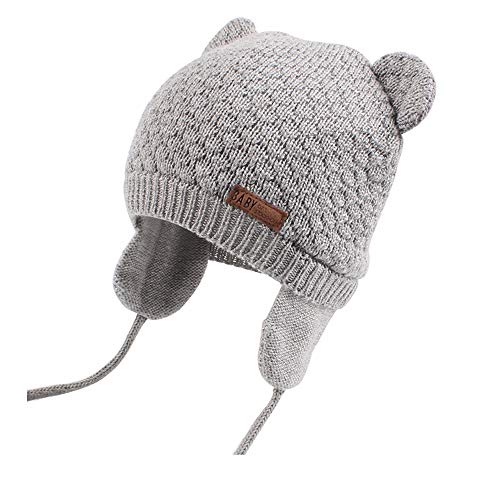 XIAOHAWANG Baby Hat Cute Bear Toddler Earflap Beanie Warm for Fall Winter - color: A-grey, size: 12-18 Months