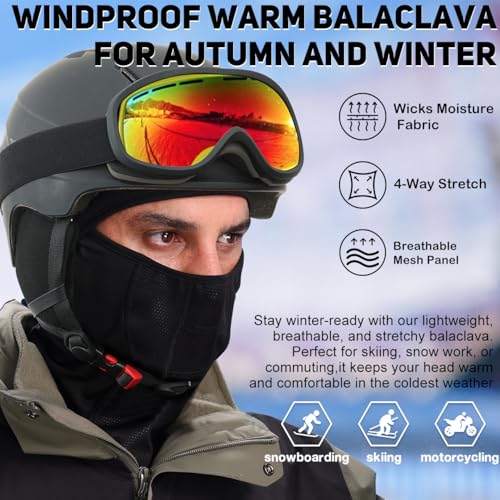 Winter Face Mask for Men Women,Balaclava Ski Mask for Cold Weather, Snowboarding Gear,Snowboard Mask - color: Balaclava Ski Mask