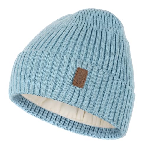 Wmcaps Winter Beanie for Men Women Fleece Lined Hat Warm Cuffed - color: Light Blue
