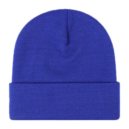 Rosoz Beanie for Men Women Cuffed Knit Hat Winter Beanies Skull Cap Unisex - color: Royal Blue