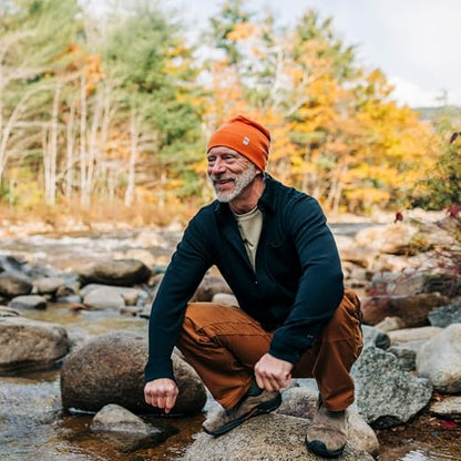 100% Merino Wool Cuff Beanie - Warm Winter Hat - Novelty Beanie - Toque - color: Burnt Orange