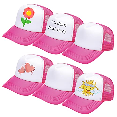 Ultrafun 6 Pack Kids Trucker Hat Boys Girls Baseball Hat - color: 6pack-rose Red White