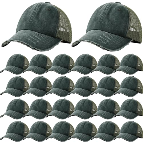Suhine 24 Pcs Blank Trucker Hat Bulk,Unisex Baseball Cap - color: Green
