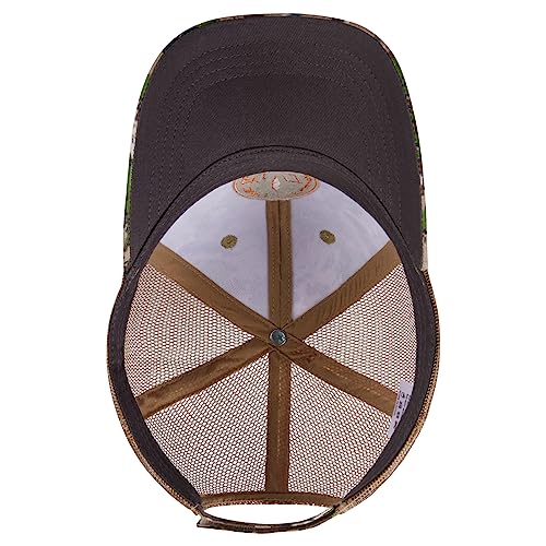 BASSDASH Altimate Fishing Hat Mesh Back for Men Women Adjustable Baseball Trucker Cap - color: Highland