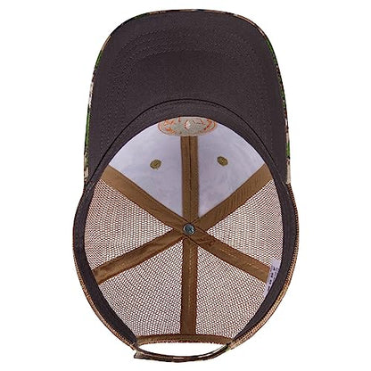 BASSDASH Altimate Fishing Hat Mesh Back for Men Women Adjustable Baseball Trucker Cap - color: Highland