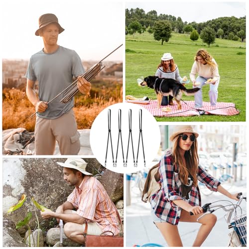 5 Pcs Adjustable Hat Strap, Elastic Hats Removable Chin Cord - color: Black