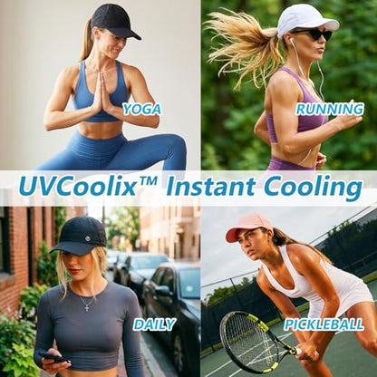 TOP-EX UPF 50+ Cooling Ponytail Baseball Cap for Women, Water-Resistant - color: Black/3.0, size: X-Small