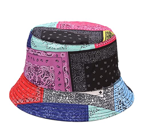 Quanhaigou Bucket Hats Unisex Summer Travel Beach Fisherman Cap for Men Women Teens - color: Floral Paisley