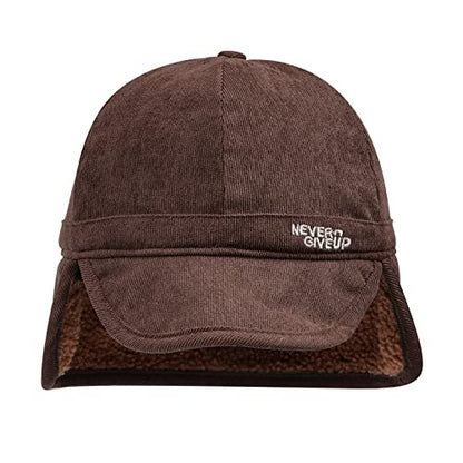 CLAPE Russian Trapper Ushanka Hat Eskimo Warm Pilot Cap Hats Earflaps Baseball Cap Visor Dad Hat for Outdoor Skiing - color: Dj05-brown