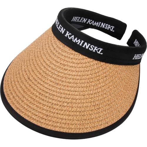 Women Straw Sun Visor Hat, Summer Wide Brim UV Protection Beach Cap Adjustable Sun Hat for Outdoor - color: Khaki