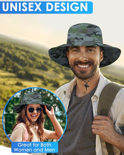 BROTOU Foldable Bucket Hats for Women/Men, UPF 50+ Wide Brim Sun Hat, Waterproof Fishing Cap with UV Protection