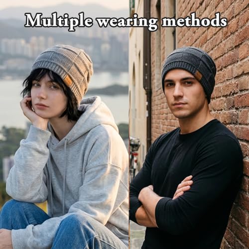 HandZest Relaxed-Fit Knit Beanie: Lightweight, Breathable for Spring & Fall. Soft, Stretchy. One Size Fits Most - color: Blue