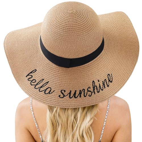 Beach Sun Hats for Women, Straw Hat for Women, Women’s Sun Hat UPF 50+ - color: Khaki-summer
