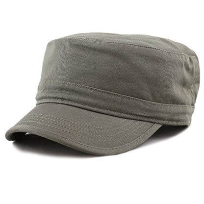 The Hat Depot Cadet Military Army Baseball Cap Tie Dye & Washed Cotton Basic & Distressed Cadet Brushed Cotton Cap - color: 1. Basic - Olive