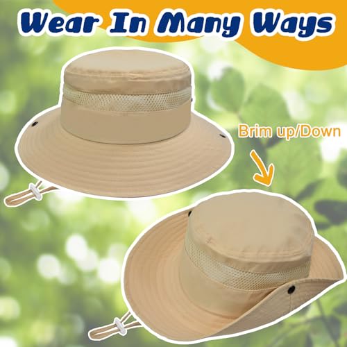 ZOORON Outdoor Kids Sun Hat UPF 50+ Quick Dry Bucket Hat for Boys Girls - color: 1pack-khaki
