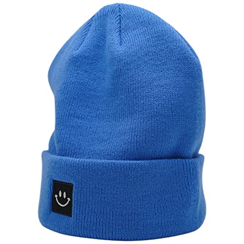 55cube Unisex Winter Beanie Hats Warm Thick Knit Cuffed Skullcaps - color: Blue