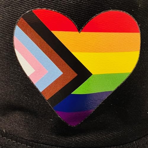 Pride Unisex Bucket Hat Reversible Double-Side-Wear Packable for Travel, Outdoors, and Beach - color: Black Progress Pride Heart