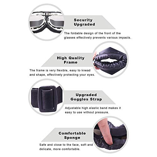 Peicees Aviator Hat and Goggles Pilot Costume Set for Adult Men and Women - style: Green Hat+white Frame/Clear Lens