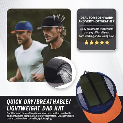 Soft Short Brim Hats Mens 5 Panel Baseball Cap Mesh Breathable Dad Hat Multi Color Running Hats Quick Dry Sports Cap - color: Mg-wcwmdym2536-black