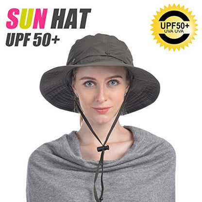 USHAKE Head Net Hat, Safari Hat Sun Hat Bucket Hat with Hidden Net Mesh - color: Green